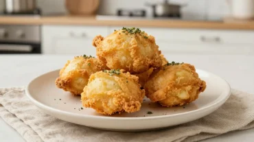 Délicieux beignets d'aubergine cuits à l'airfryer pour une option saine et savoureuse.