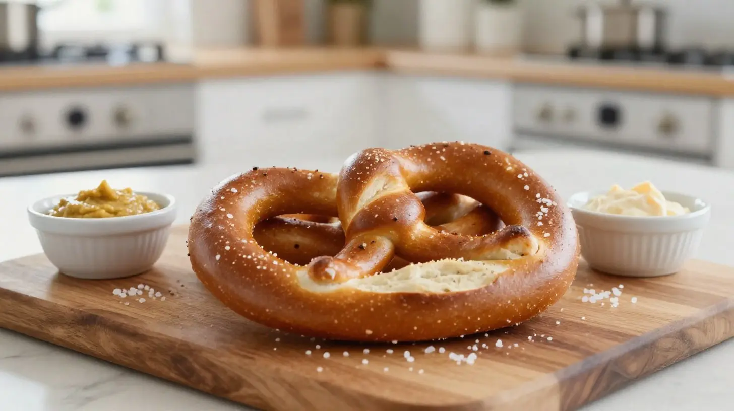 Délicieux bretzels maison cuits à l'airfryer, croustillants et moelleux à l'intérieur.