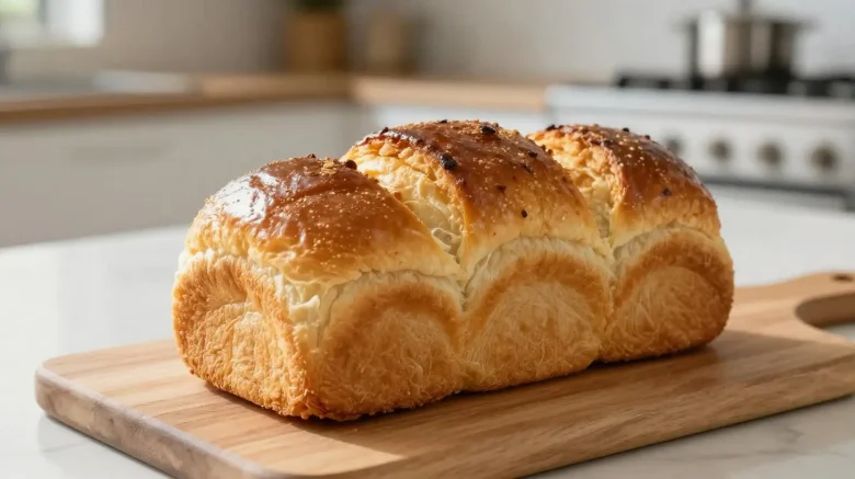 Brioche dorée maison cuite à la perfection dans un airfryer.