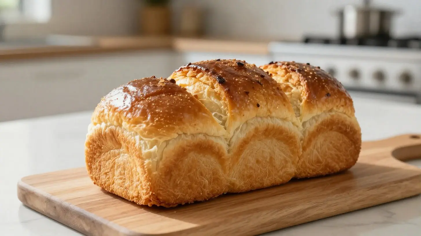 Brioche dorée maison cuite à la perfection dans un airfryer.