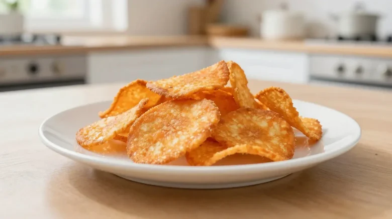 Savoureuses chips de carotte croustillantes préparées à l'airfryer pour un en-cas sain.