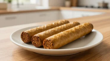 Délicieux cigares aux amandes préparés avec un airfryer pour une texture croquante et légère.