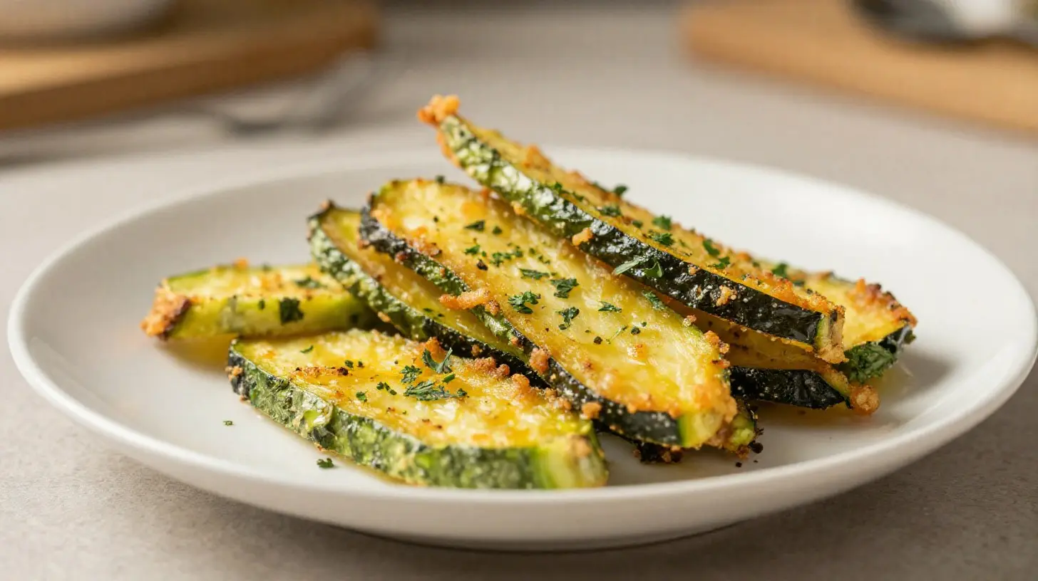 Délicieuse courgette cuite à l'airfryer, parfaite pour un repas léger et savoureux.