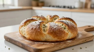 Délicieuse couronne briochée apéritive cuite à la perfection dans l'airfryer.