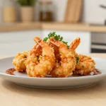 Délicieuses crevettes bang bang préparées dans un airfryer, croustillantes à l'extérieur et tendres à l'intérieur.
