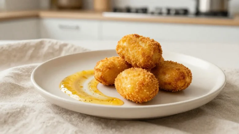 Savoureuses croquettes de camembert croustillantes préparées à l'Airfryer.