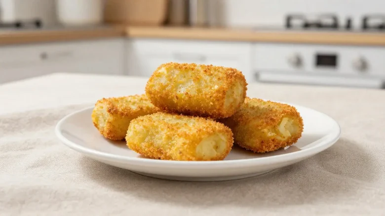 Délicieuses croquettes de pommes de terre au fromage cuisinées à l'airfryer pour un goût parfait.