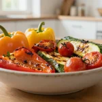 Légumes colorés croustillants cuits au airfryer, parfaits pour accompagner vos plats.