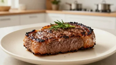 Savoureuse entrecôte cuite dans l'airfryer pour un goût tendre et juteux.