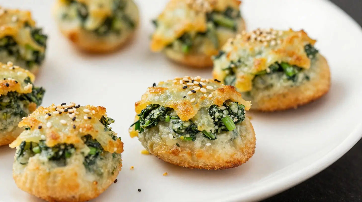 Délicieux feuilletés au fromage et épinards cuits à la perfection dans un airfryer.