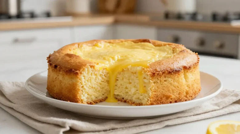 Délicieux gâteau au yaourt et citron préparé rapidement au airfryer.