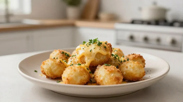 Délicieux gratin de gnocchis croustillants cuits à la perfection dans l'airfryer.