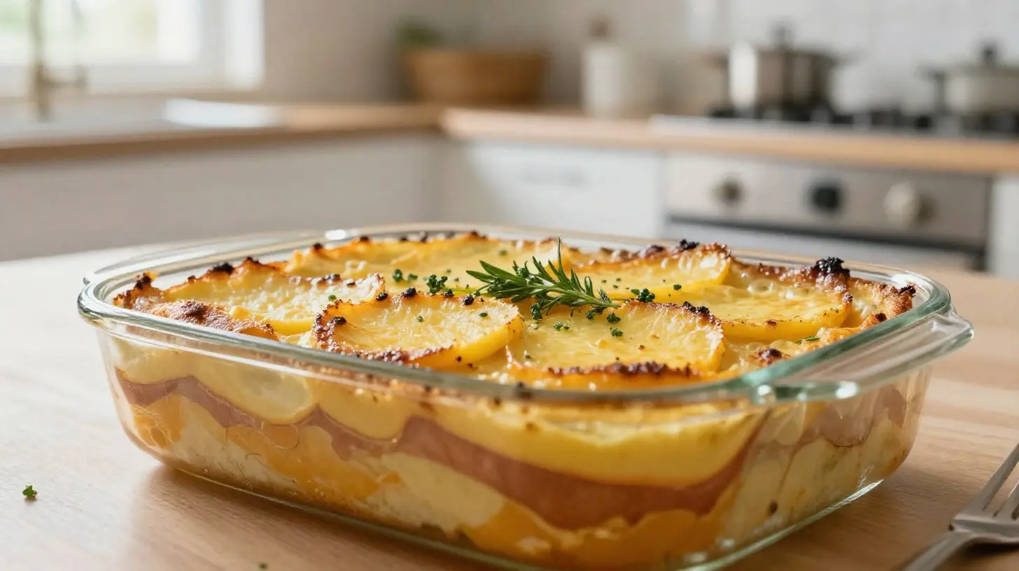 Un délicieux gratin de patates douces cuit à la perfection dans un Airfryer.