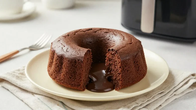 Délicieux moelleux au chocolat cuit à l'airfryer, parfait pour les gourmands.