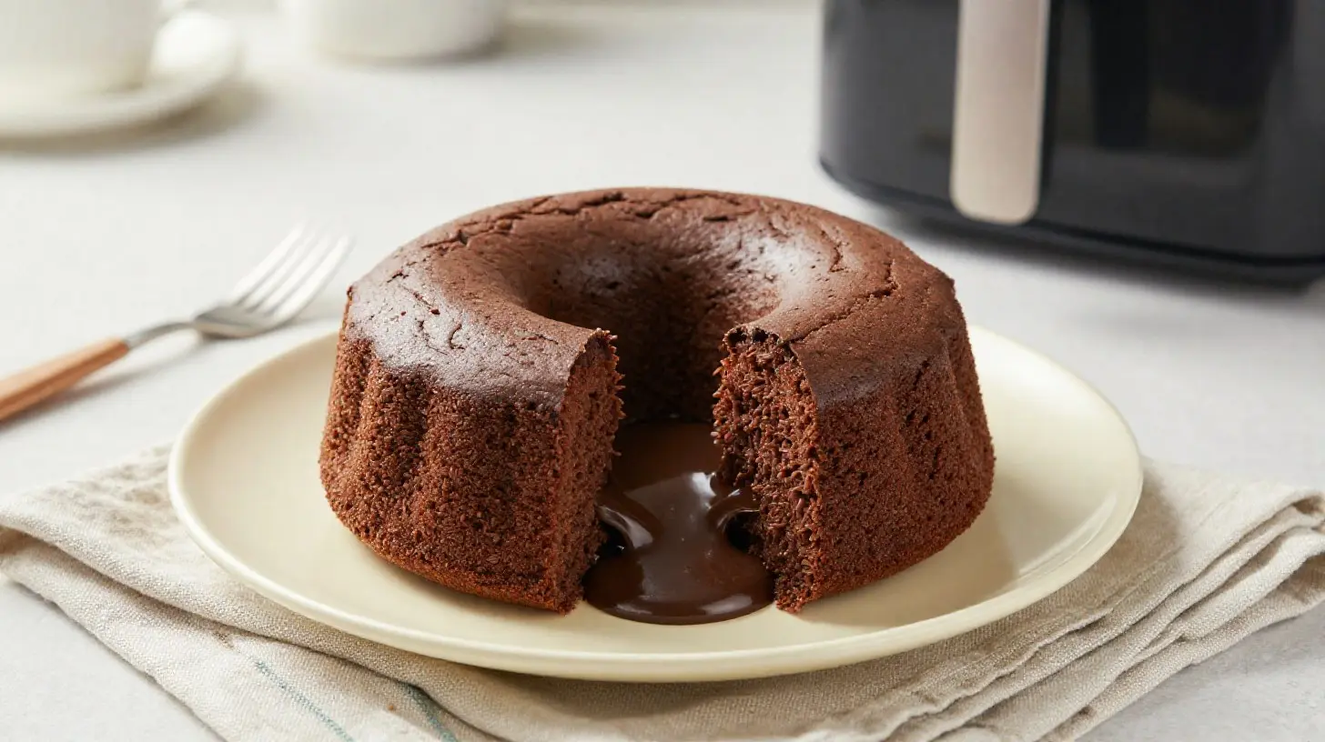 Délicieux moelleux au chocolat cuit à l'airfryer, parfait pour les gourmands.