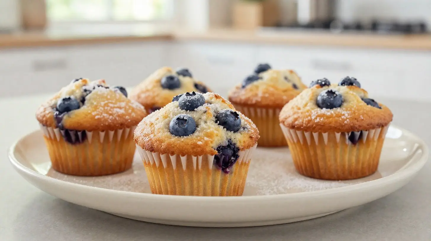 Délicieux muffins aux myrtilles préparés à l'airfryer pour une collation saine.