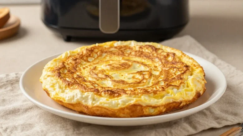 Délicieuse omelette norvégienne cuite au airfryer, parfaite pour les repas festifs.