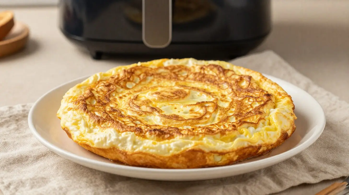 Délicieuse omelette norvégienne cuite au airfryer, parfaite pour les repas festifs.