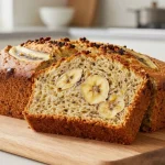 Délicieux pain à la banane cuit à l'airfryer, moelleux et savoureux.
