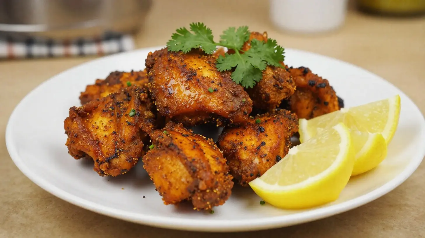 Savoureux poulet tandoori cuit à la perfection dans un airfryer, offrant des saveurs épicées et une texture juteuse.