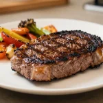 Savoureux steak grillé au airfryer, juteux et parfaitement cuit.