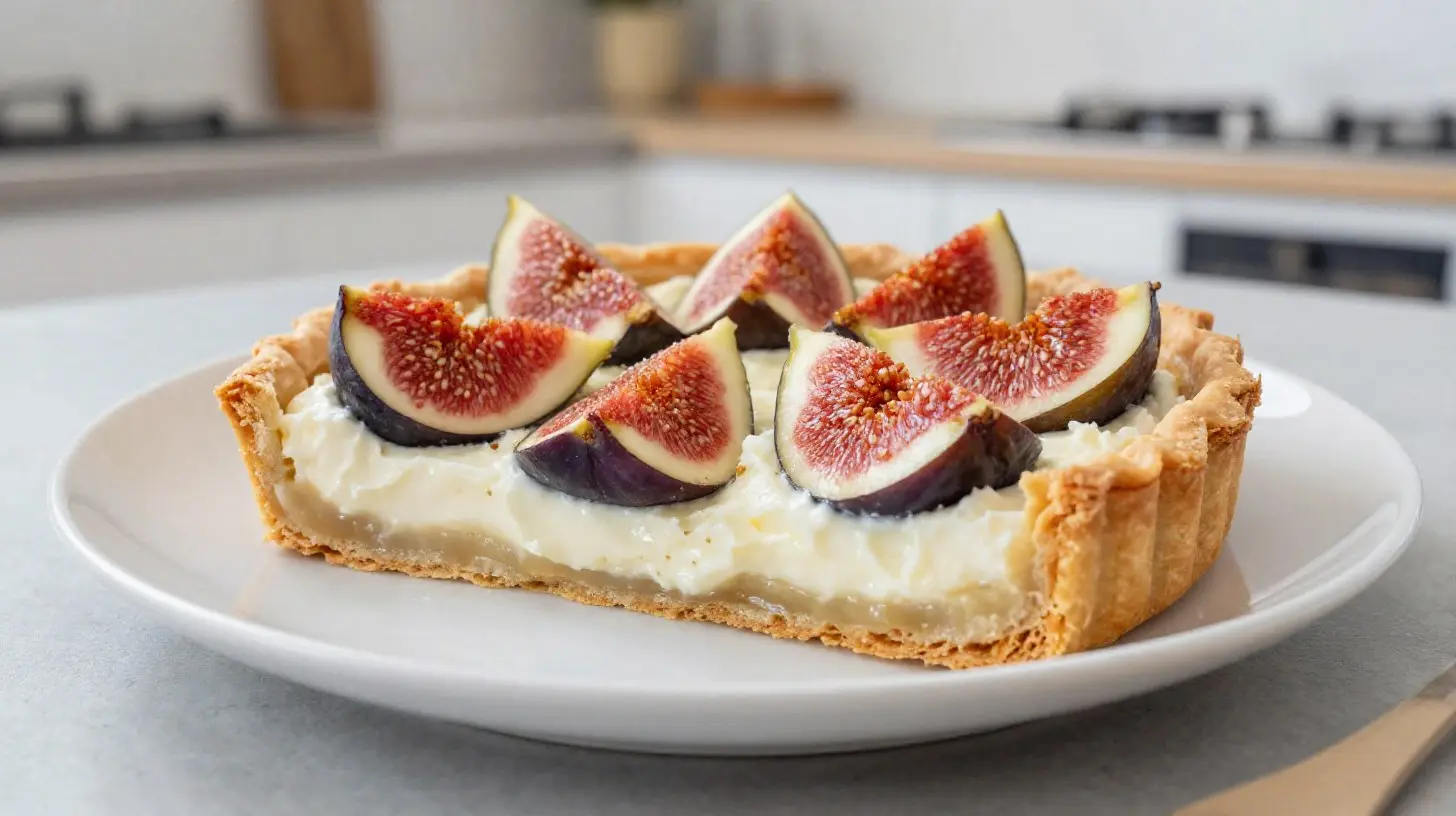 Délicieuse tarte aux figues et ricotta cuite à la perfection dans l'airfryer.