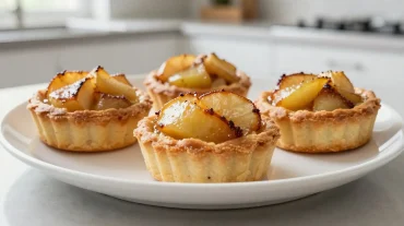 Délicieuses tartelettes aux pommes et cannelle préparées au airfryer.
