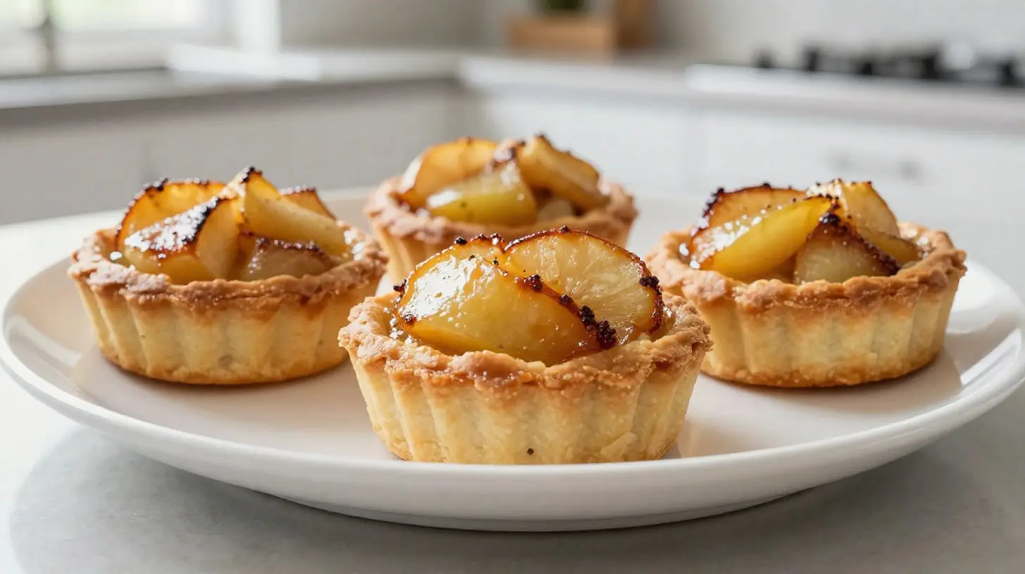 Délicieuses tartelettes aux pommes et cannelle préparées au airfryer.