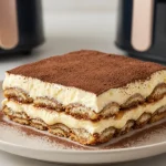 Délicieux tiramisu préparé à l'airfryer, crémeux et savoureux.