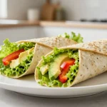 Wraps veggie croustillants cuits à l’airfryer pour un repas sain et savoureux.