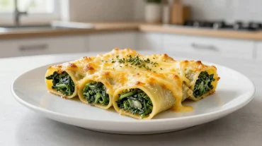 Délicieux cannellonis aux épinards préparés à l'airfryer pour un plat savoureux et rapide.
