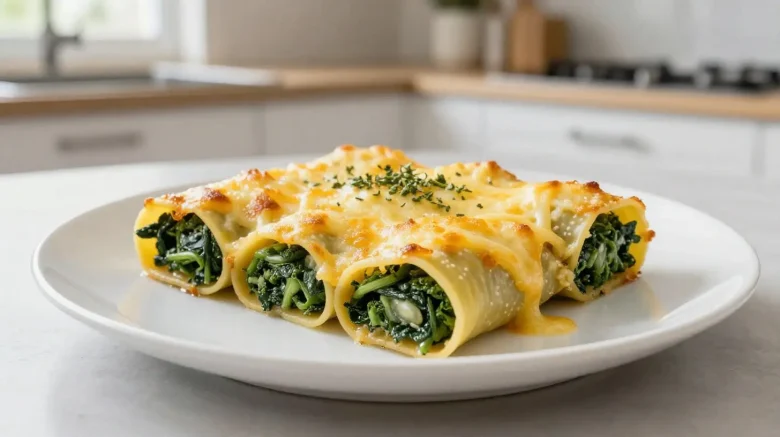 Délicieux cannellonis aux épinards préparés à l'airfryer pour un plat savoureux et rapide.