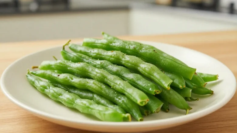 Délicieux haricots surgelés cuits à l'airfryer, croquants et savoureux.