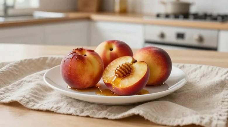 Nectarines délicieusement rôties au airfryer, parfaites pour un dessert estival.